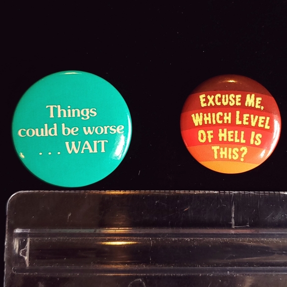 Buttons Pessimistic Humor Older Collection Lot - Picture 4 of 7